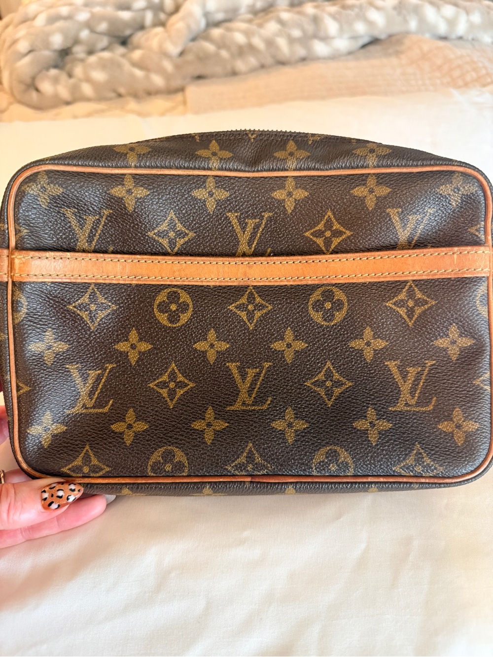 Authentic Louis Vuitton Monogram Canvas Compiegne Second 23 Bag M51847
